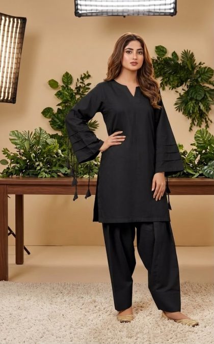 Black Lawn Co-Ord Set ICS-1180
