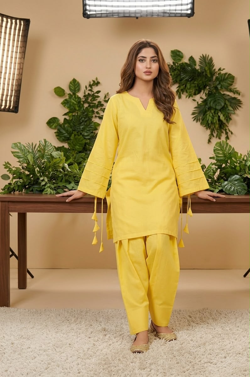 Sunshine Yellow Co-Ord Set ICS-1179 - Image 3