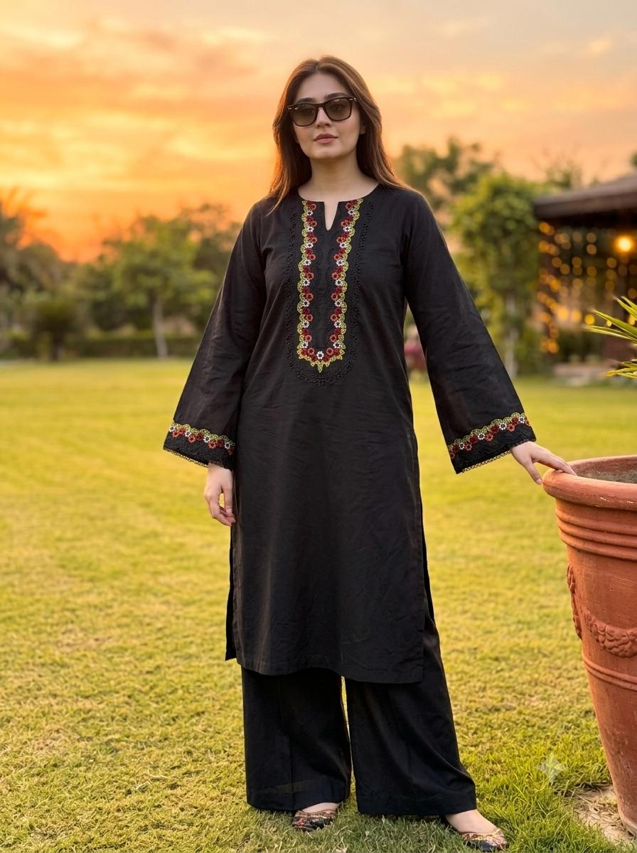 Lawn Co-Ord Set – Elegant Embroidered 2-Piece ICS-1185
