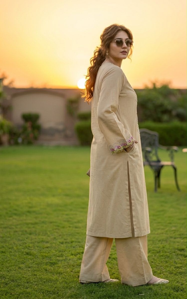 Lawn Co-Ord Set – Elegant Embroidered 2-Piece ICS-1186 - Image 2