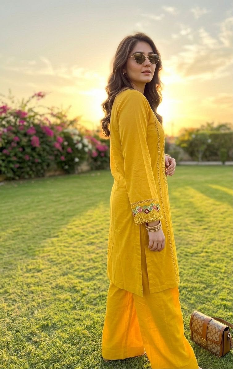 Lawn Co-Ord Set – Elegant Embroidered 2-Piece ICS-1189 - Image 2