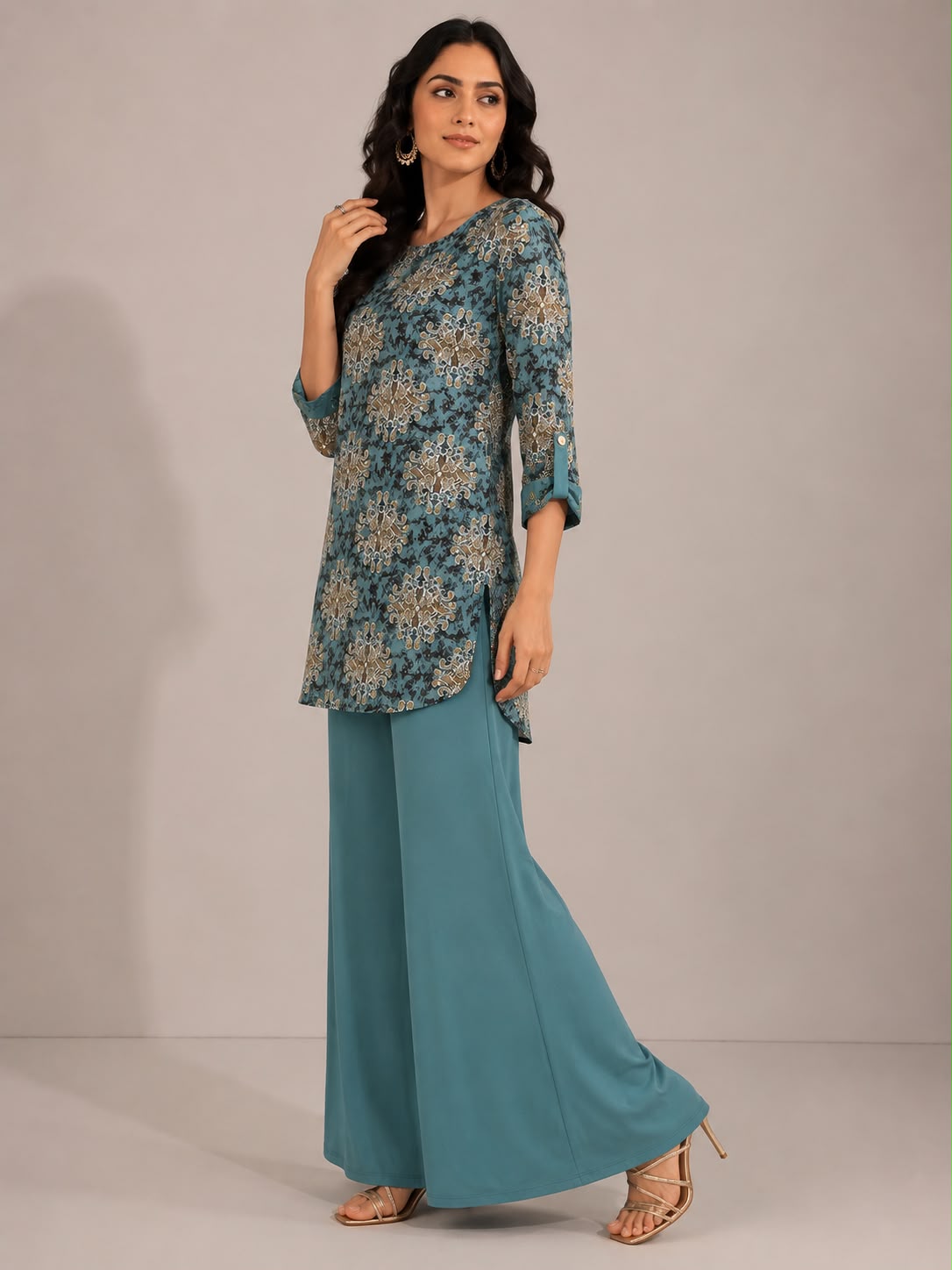 Floral Printed Georgette Co-Ord Set GHZ-504 - Image 2