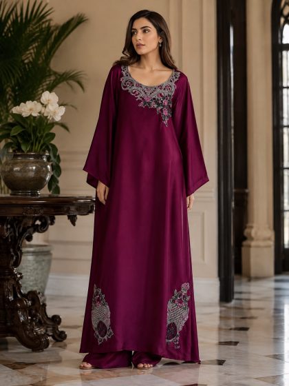 Luxury Pure Sheesha Silk Kaftan Set SHZ-107