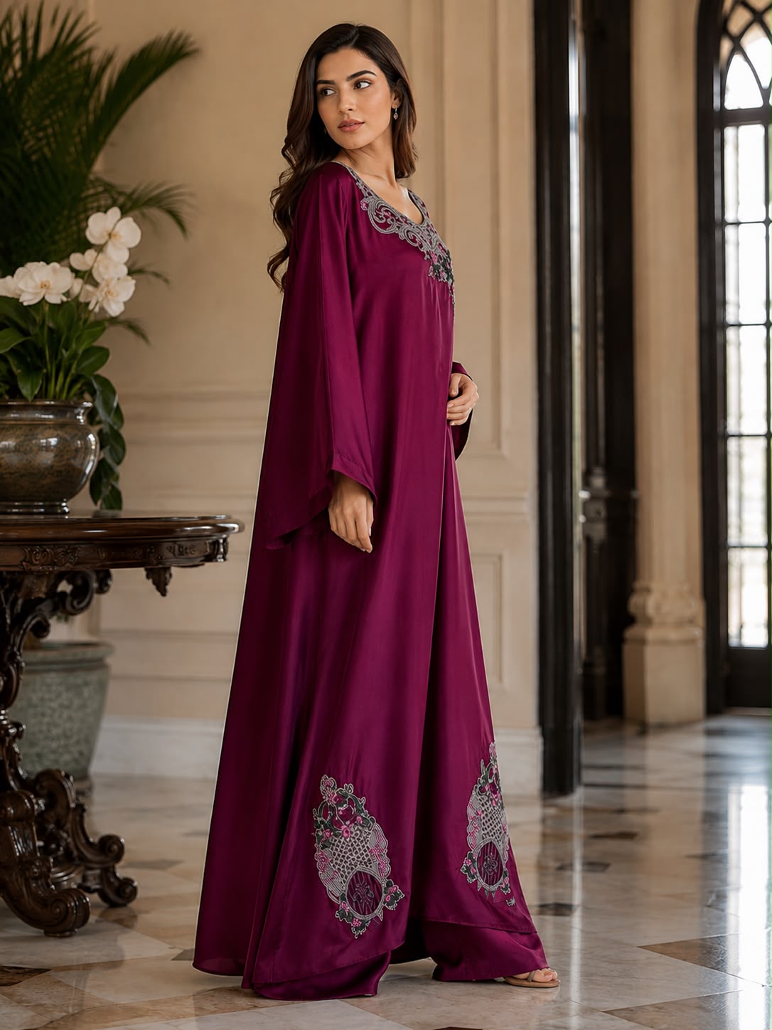 Luxury Pure Sheesha Silk Kaftan Set SHZ-107 - Image 2