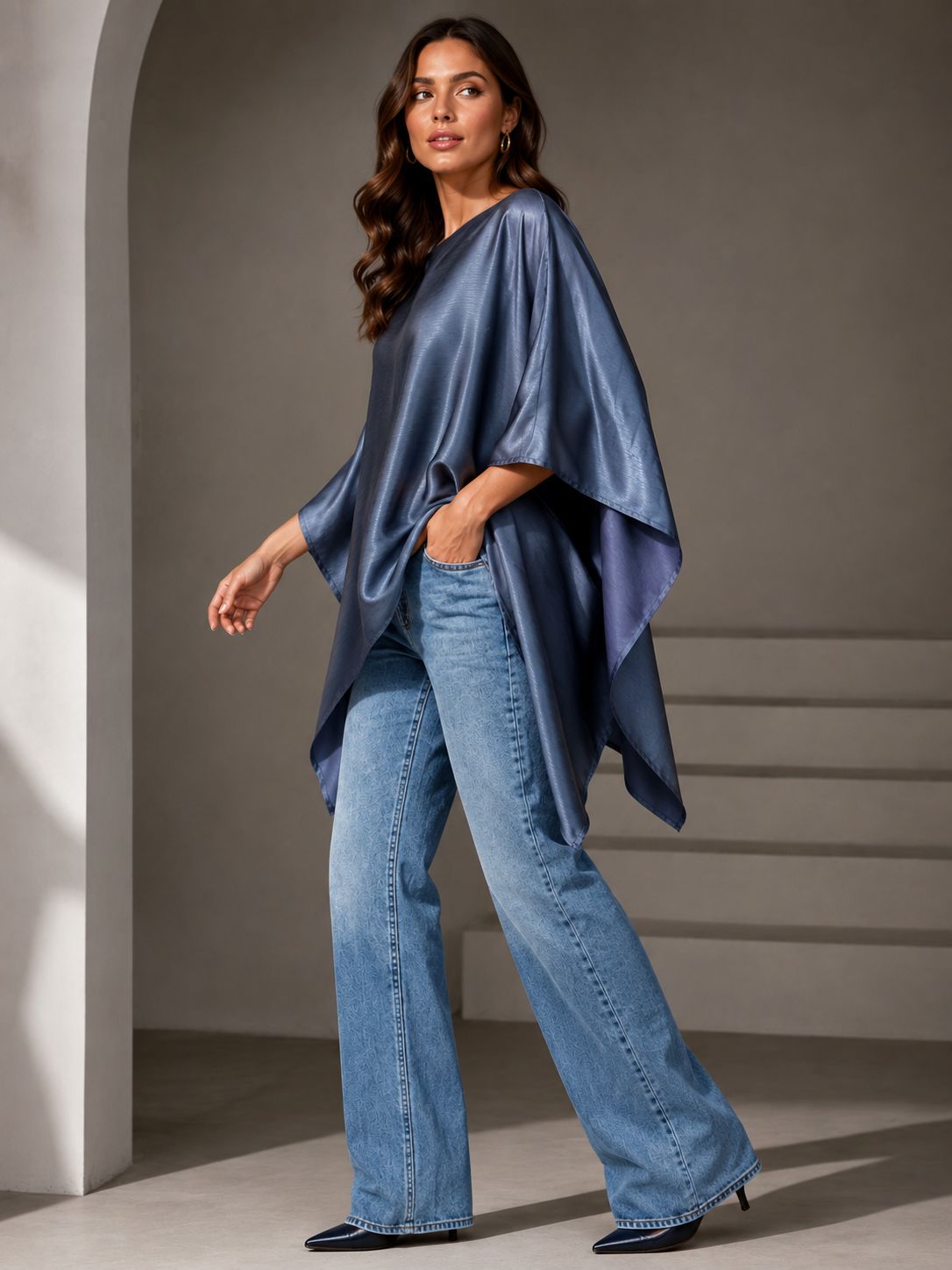 Crinkle Silk Loose-Fit Shirt GHZ-533 - Image 2