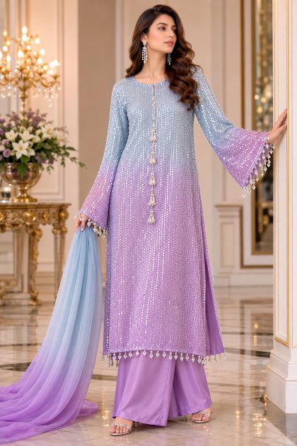 Luxury Chiffon Sequince Ensemble SHZ-115
