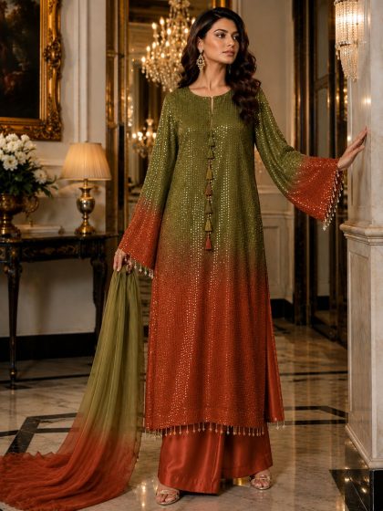 Luxury Chiffon Sequince Ensemble SHZ-118