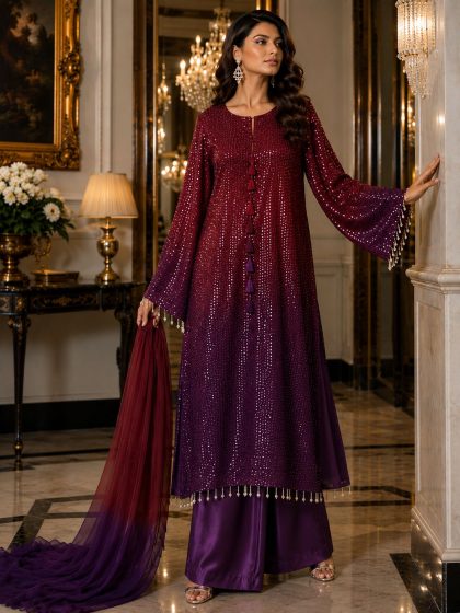 Luxury Chiffon Sequince Ensemble SHZ-117