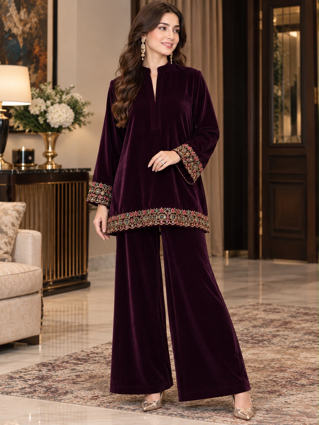 Micro Velvet Co-Ord Set SHZ-121