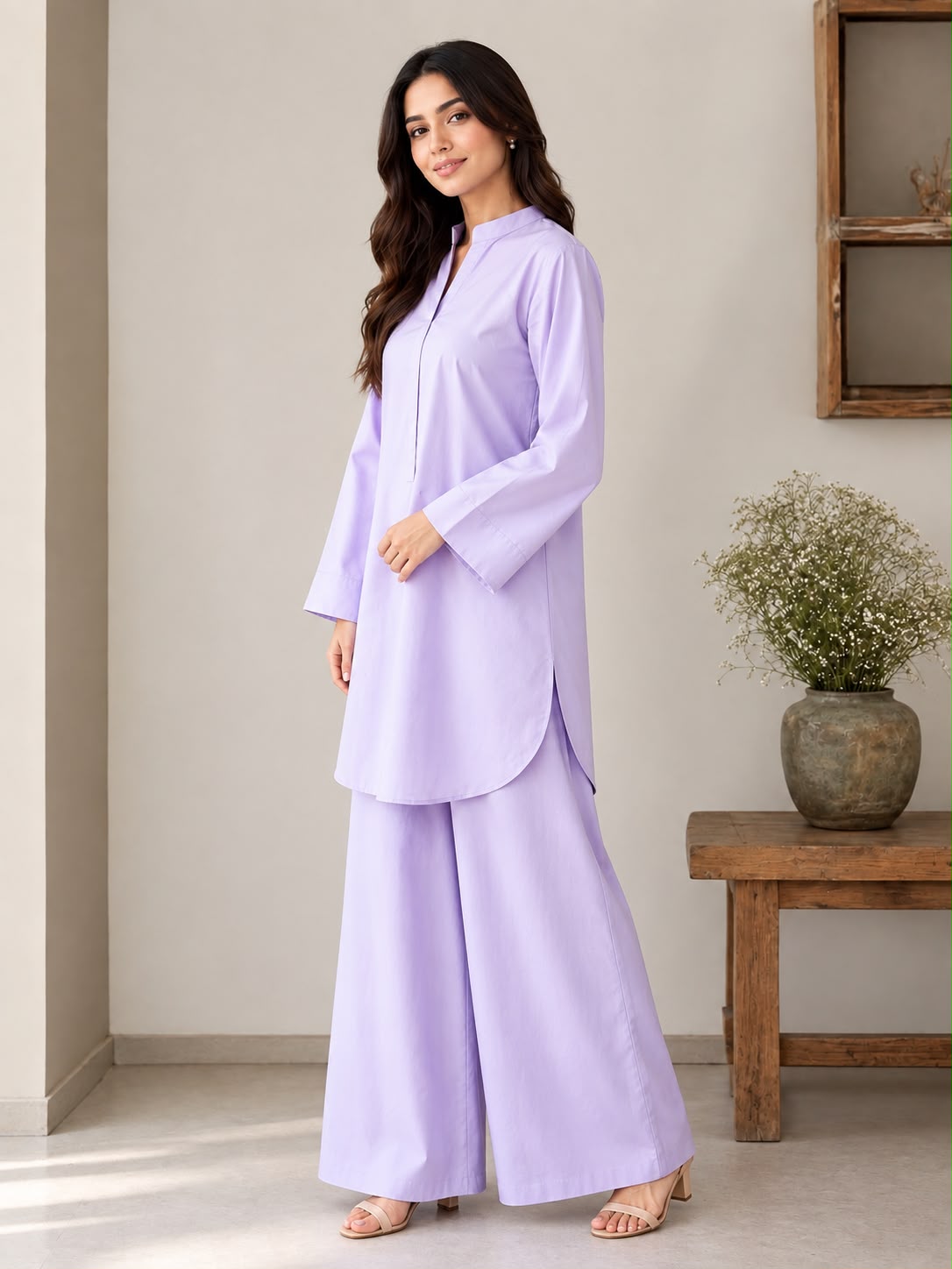 Lavender Cotton Coord Set GHZ-541 - Image 2