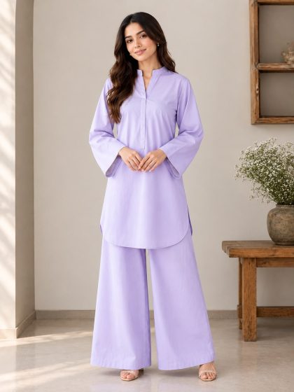 Lavender Cotton Coord Set GHZ-541
