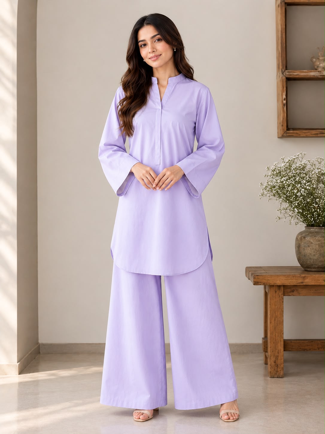 Lavender Cotton Coord Set GHZ-541