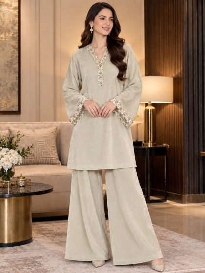 Velvet Embroidered Coord Set GHZ-546